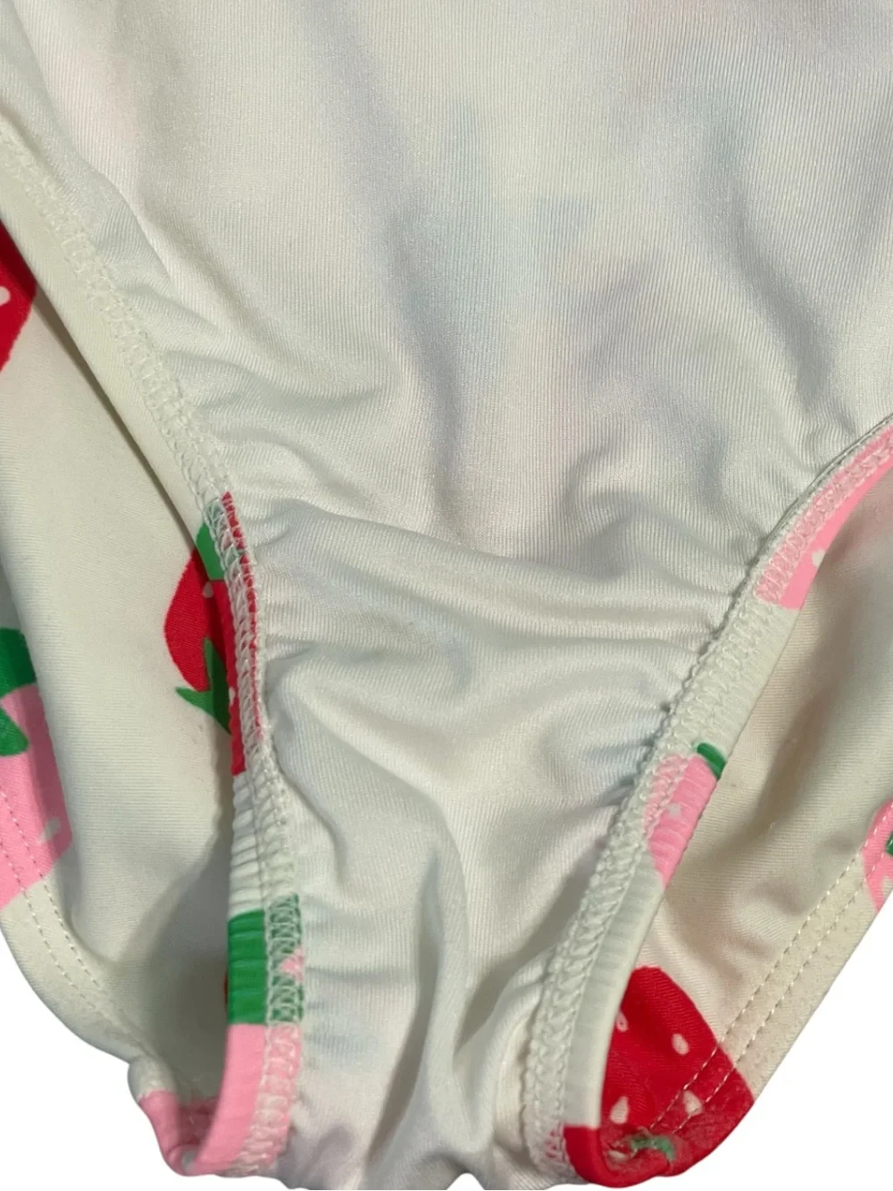 Old Navy Girls Set of 2 Swimsuits Green Ruffle & Strawberry Print One piece Set